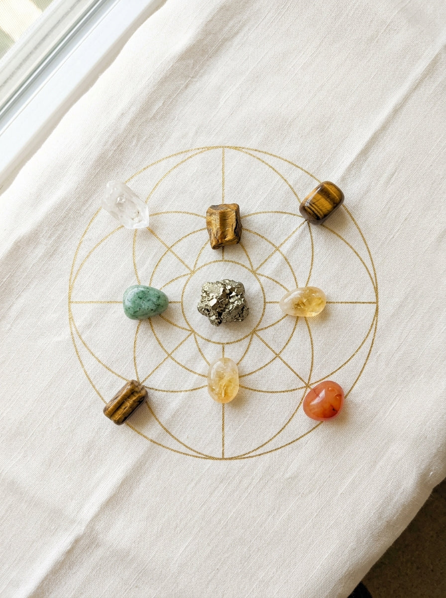 Pyrite crystal grid