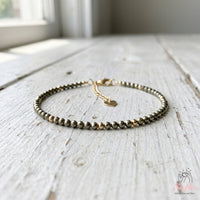Pyrite Bracelet | Minimalist Dainty Jewelry Stackable