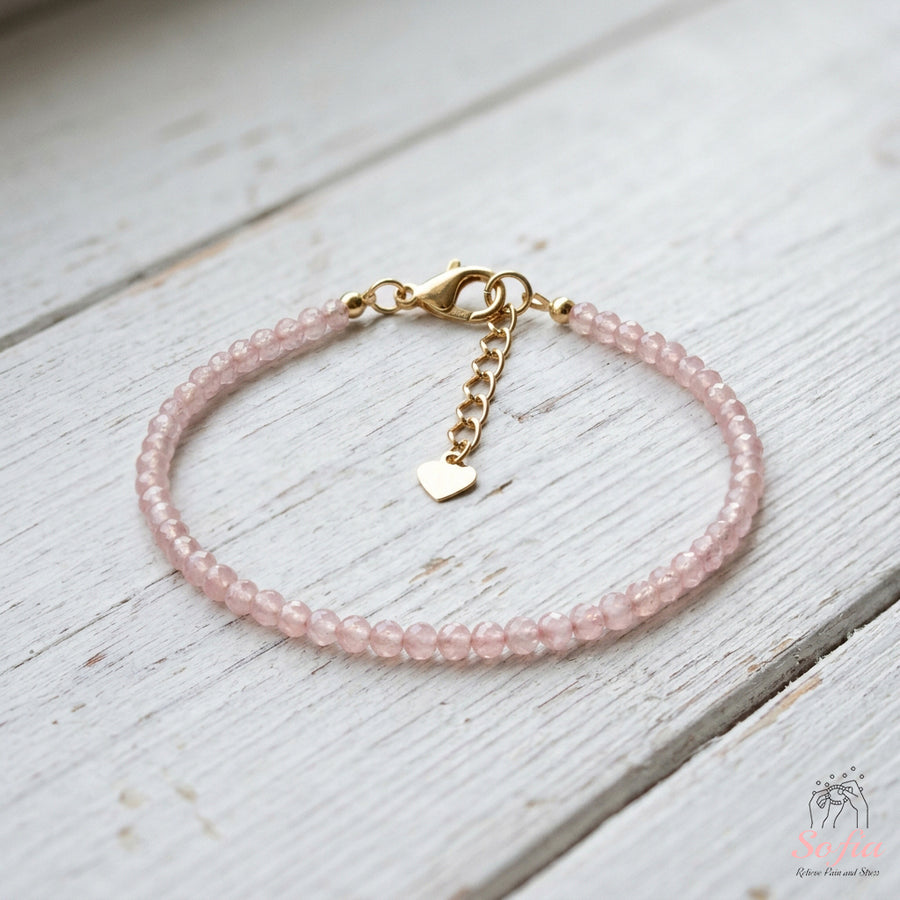 Rose Quartz Bracelet | Minimalist Dainty Jewelry Stackable