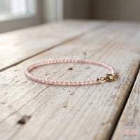 Rose Quartz Bracelet | Minimalist Dainty Jewelry Stackable