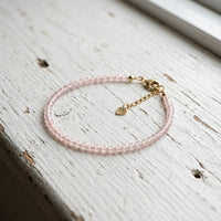 Rose Quartz Bracelet | Minimalist Dainty Jewelry Stackable