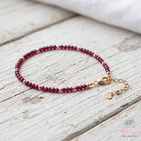 Red Ruby Bracelet | Minimalist Dainty Jewelry Stackable