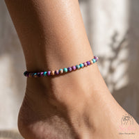 Sea Sediment Jasper Anklet | 4MM Polished Beads | Dainty Summer Styling Accessories
