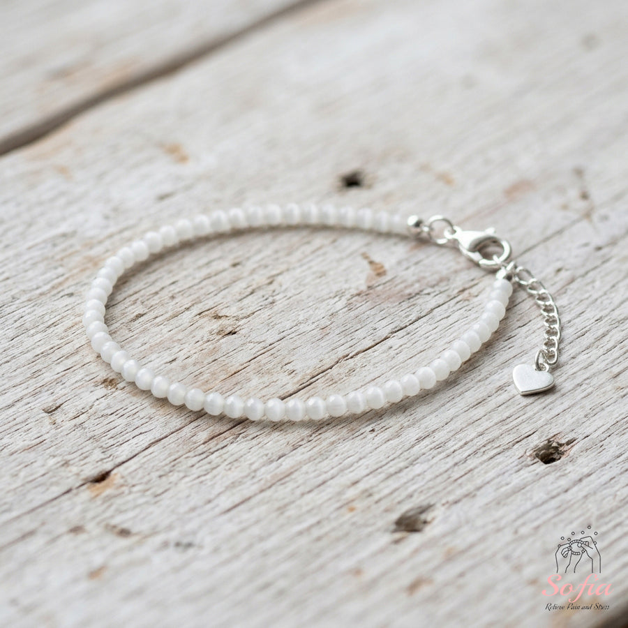 Selenite Bracelet | Minimalist Dainty Jewelry Stackable