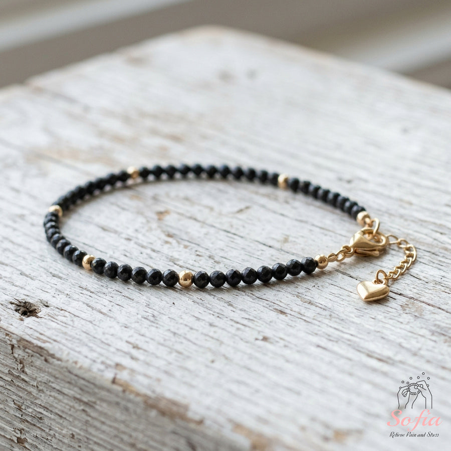 Shungite Bracelet | Minimalist Dainty Jewelry Stackable