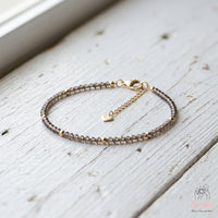 Smoky Quartz Bracelet | Minimalist Dainty Jewelry Stackable