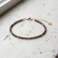 Smoky Quartz Bracelet | Minimalist Dainty Jewelry Stackable