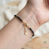 Snowflake Obsidian Bracelet | Minimalist Dainty Jewelry Stackable