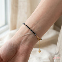 Snowflake Obsidian Bracelet | Minimalist Dainty Jewelry Stackable