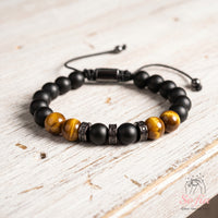 Tigers Eye & Black Onyx Bracelet | Layering Gemstone Jewelry