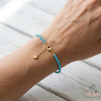 Turquoise Bracelet Polished Beads | Minimalist Dainty Jewelry Stackable