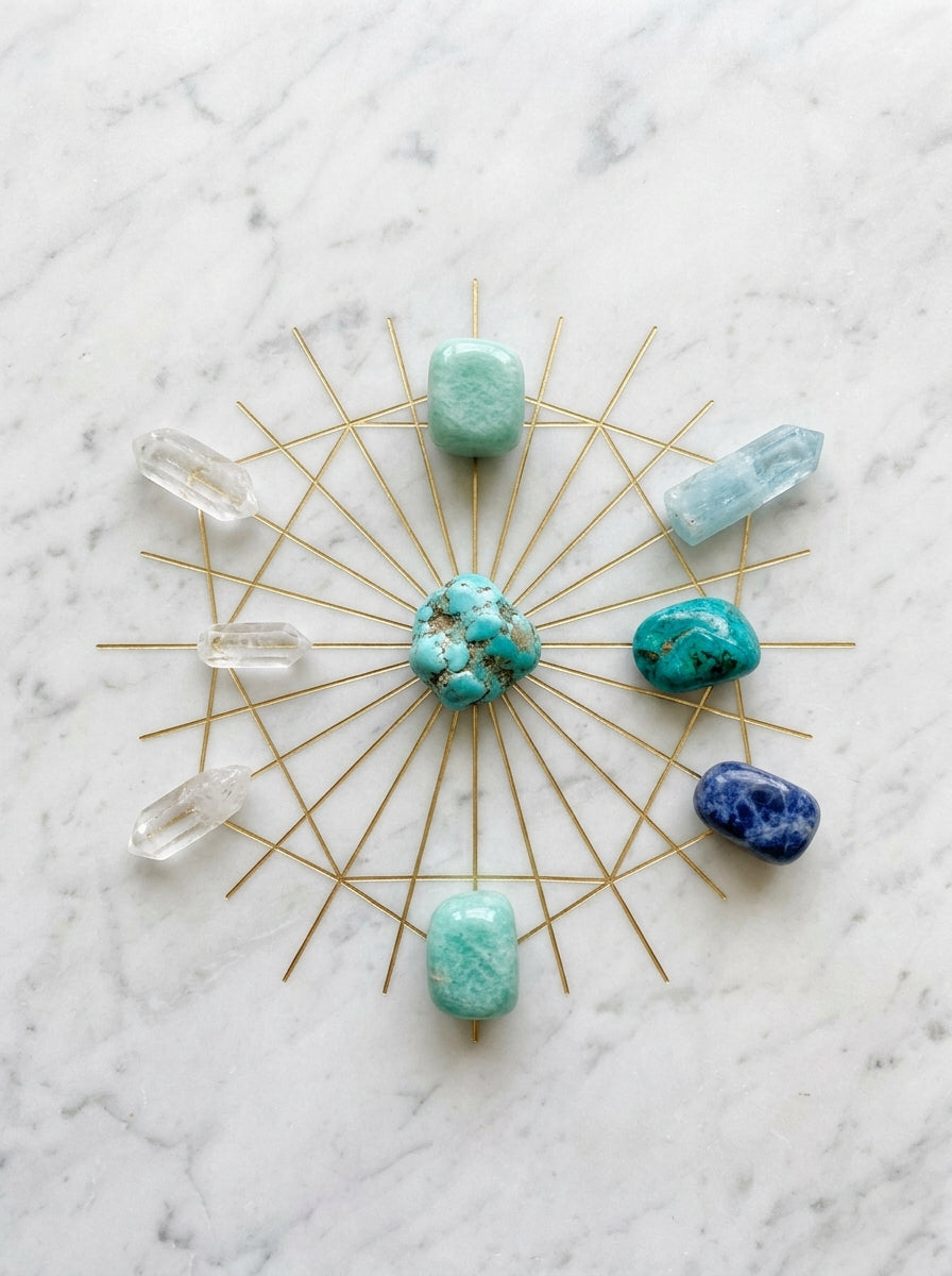Turquoise crystal grid